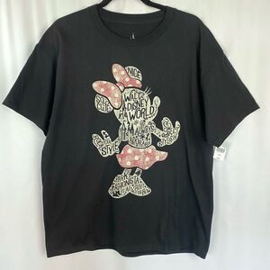 New NWT Walt Disney World Women's L Black T-Shirt Minnie Mouse Disneyparks